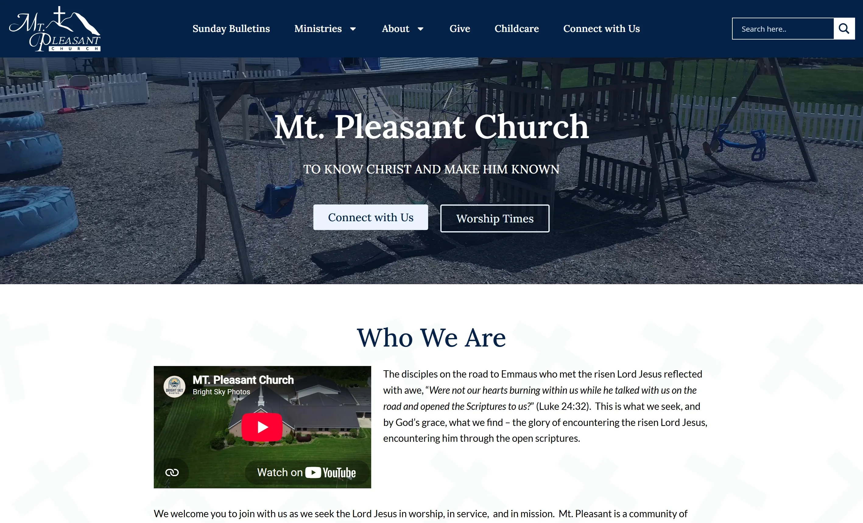 Mt. Pleasant Church PA website